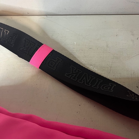 PINK Victorias Secret Pink Black Fanny Pack Belt Bag Athleisure Barbiecore - Picture 5 of 6